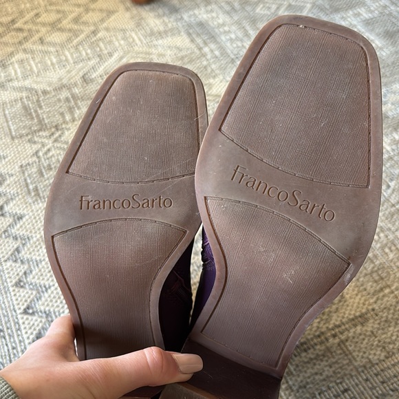 Franco Sarto Women's Stevie Mid Shaft Leather Boots in Purple - Picture 8 of 11